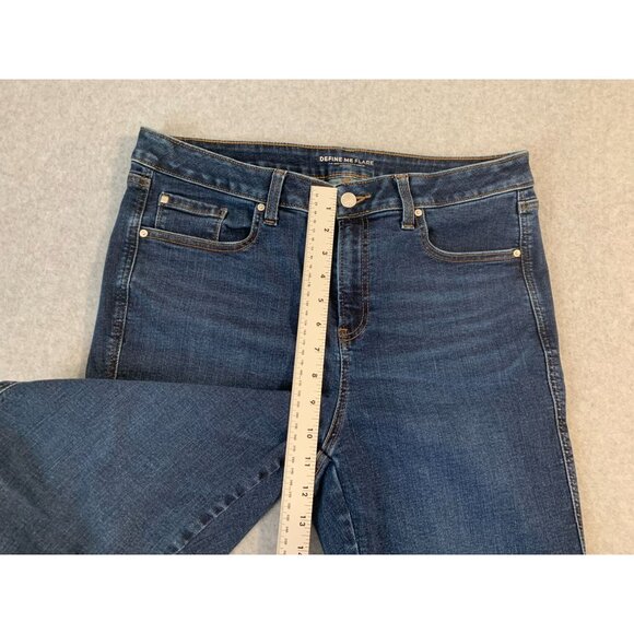Chicos Womens Size 12 R Define Me Flare Jeans Raw Hem Blue Denim - Picture 6 of 8
